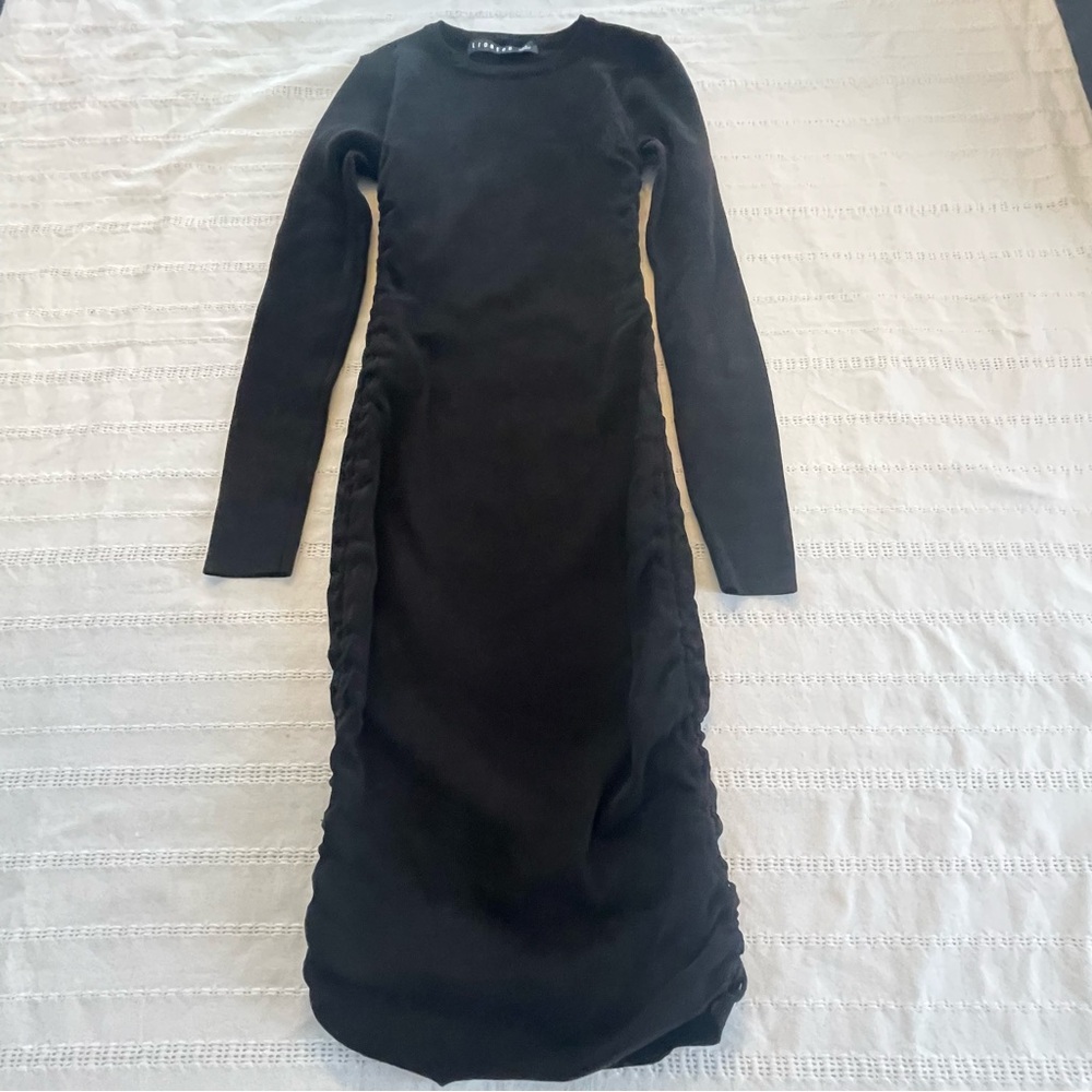 Black Long Sleeve Dress size XS with side gathering